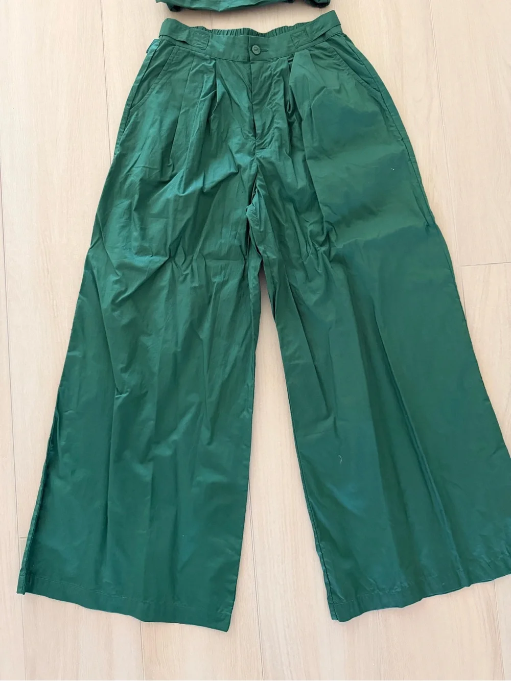 Young Fabulous & Broke Green Wide-Leg Pants & Crop Top Set